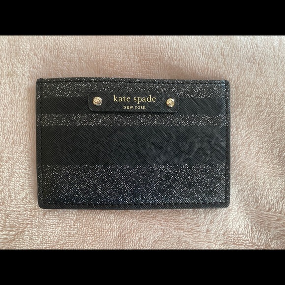 kate spade Handbags - NWOT KATE SPADE GLITTER CARD HOLDER ♠️